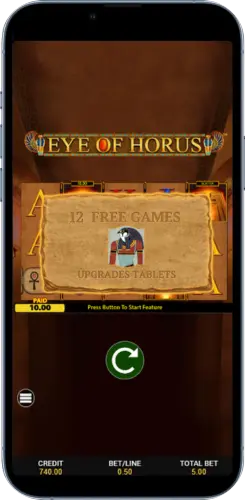 12 Freispiele im Eye of Horus Slot