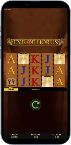 Drei Scatter Gewinn im Eye of Horus Slot
